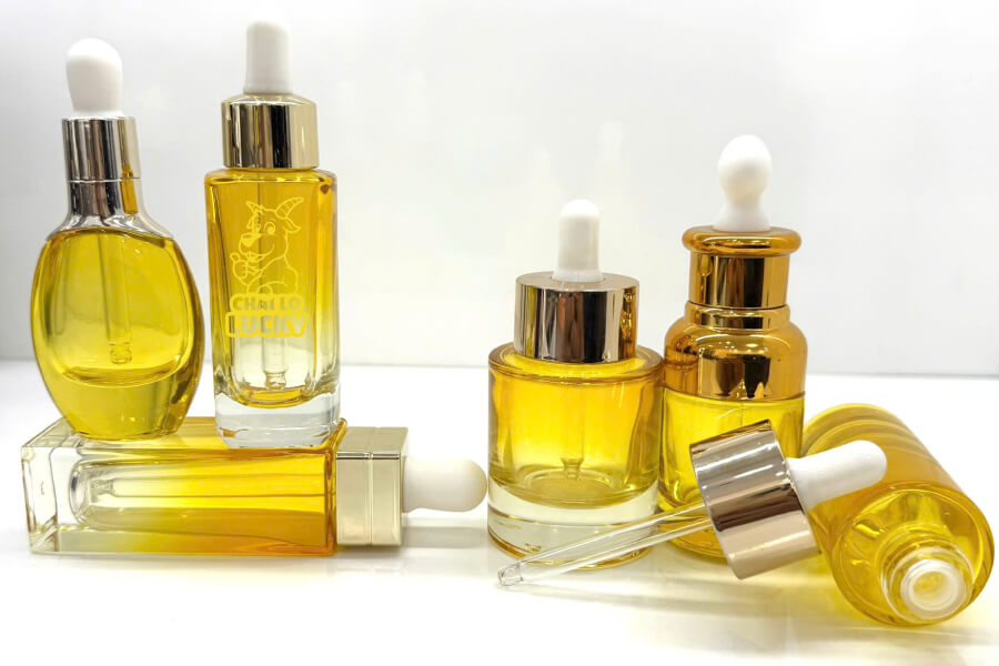 Chai Đựng Serum Thuỷ Tinh 30ml Nắp Vàng