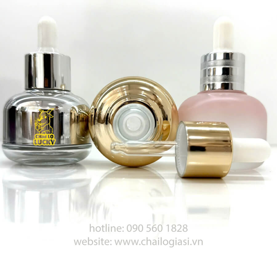 Mô tả Chai Serum Thuỷ Tinh Màu Vàng