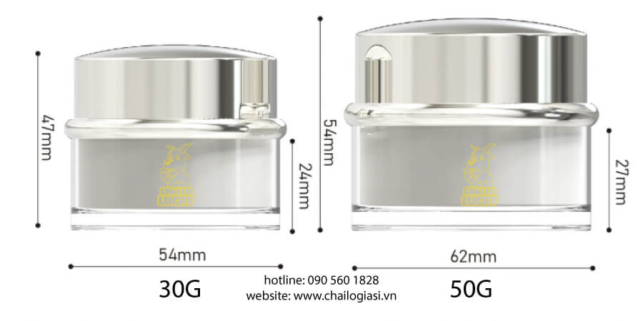 Kích Thước Hủ Chiết Kem Face 15G 30G 50G Cao Cấp