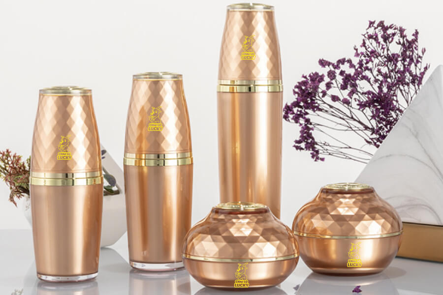 Set Đựng Mỹ Phẩm Cao Cấp Màu Vàng Đồng