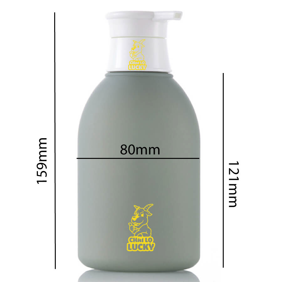 kích thước chai đựng dầu gội 300ml