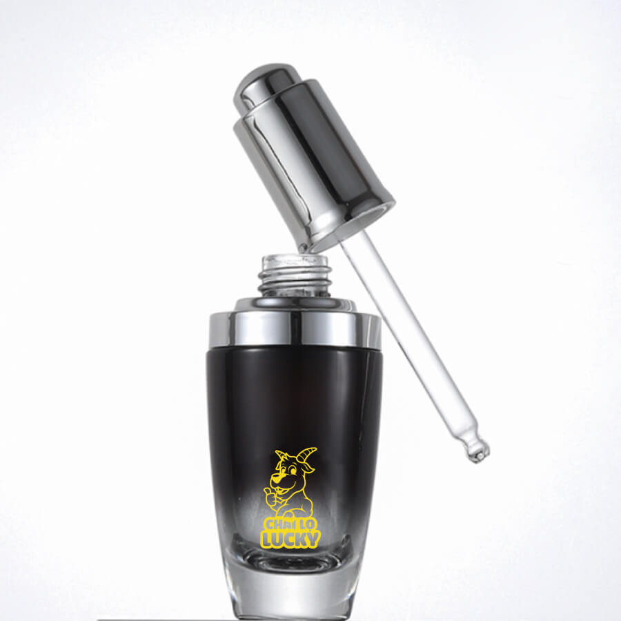 Cấu tạo Chai Đựng Serum 20ml Thuỷ Tinh Màu Đen Nắp Bạc