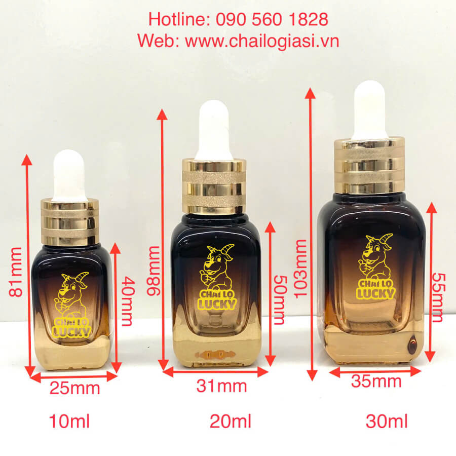 Kích Thước Chai Đựng Serum Màu Nâu