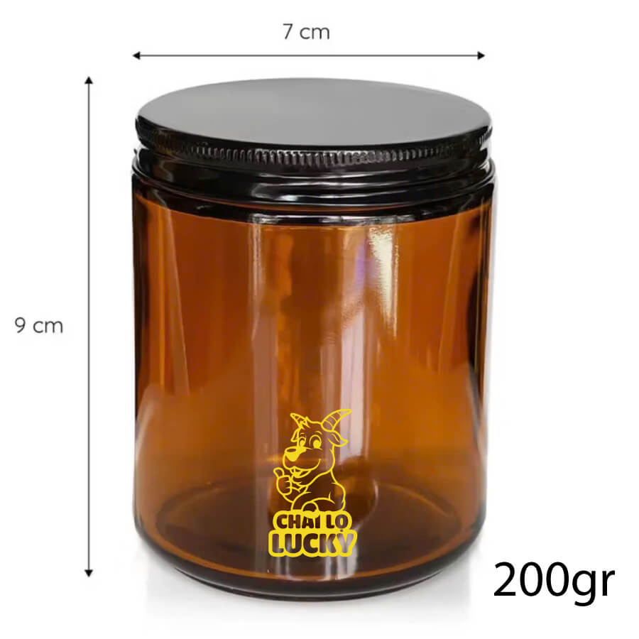 Kích thước hũ thuỷ tinh đựng nến thơm 200g