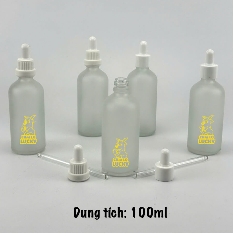 mô tả chai serum trắng mờ 100ml