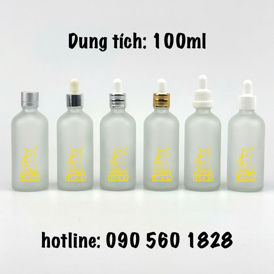 chai serum trắng mờ 100ml nút bóp