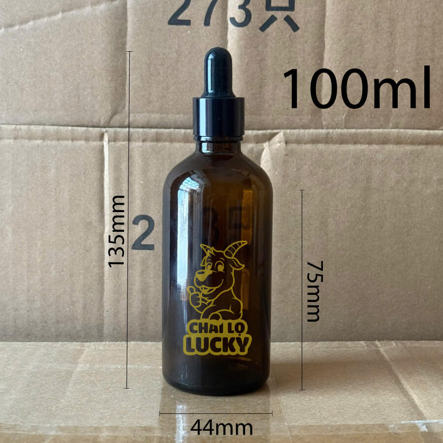 kích thước chai thuỷ tinh 100ml đựng tinh dầu