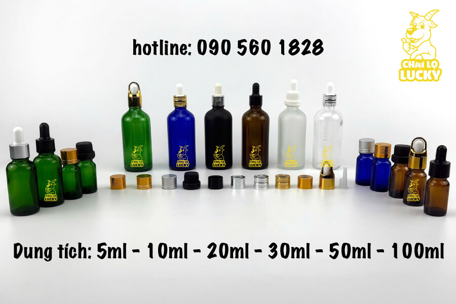 dung tích chai thuỷ tinh 100ml đựng tinh dầu
