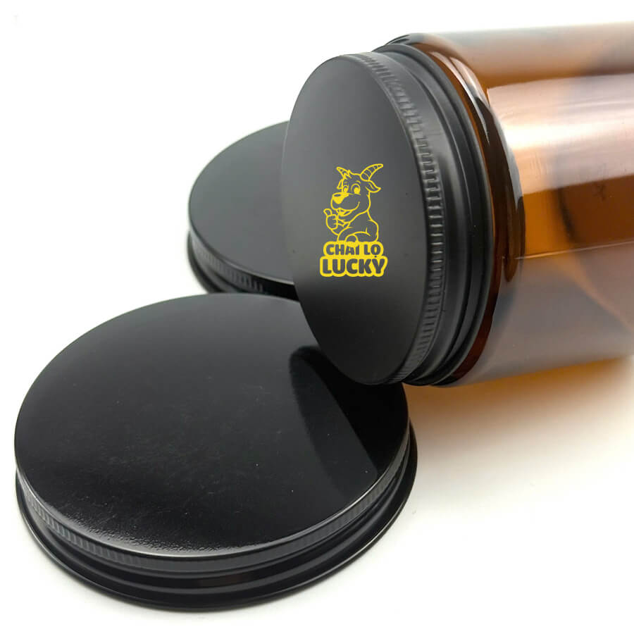 nắp hũ thủy tinh đựng cà phê, matcha