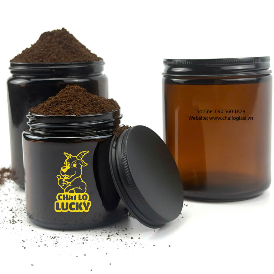 hũ thủy tinh đựng cà phê, matcha