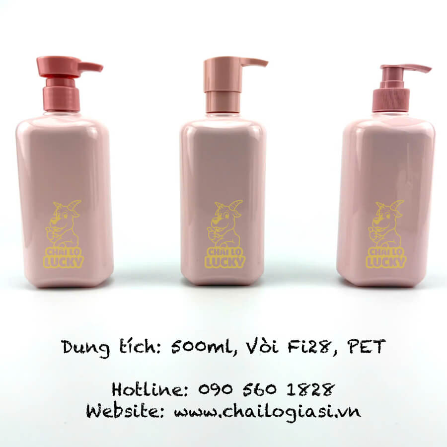 chai pet 500ml đựng dầu gội sữa tắm