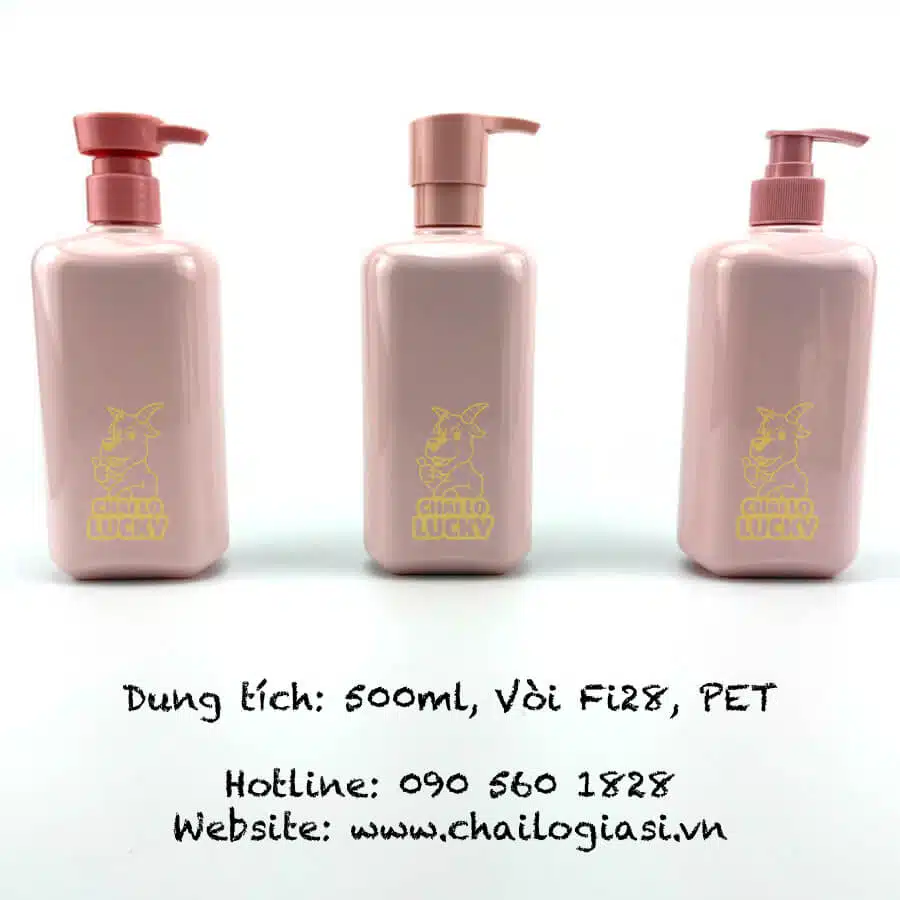 chai pet 500ml đựng dầu gội sữa tắm