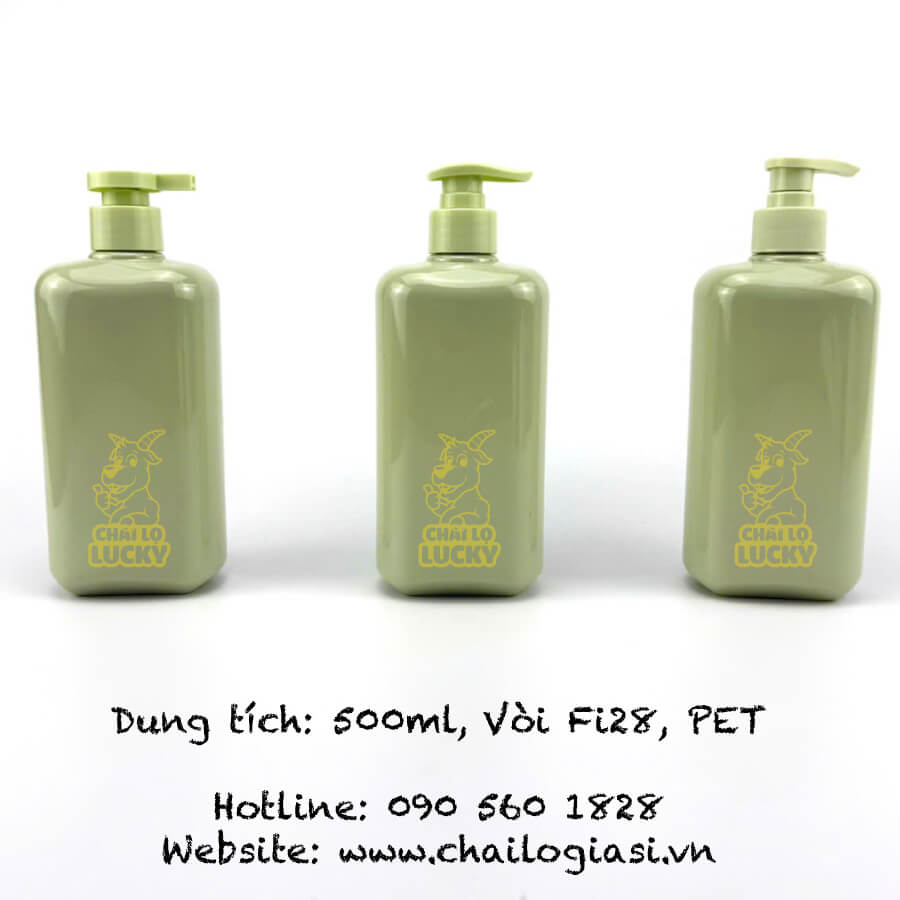 chai pet 500ml đựng dầu gội sữa tắm