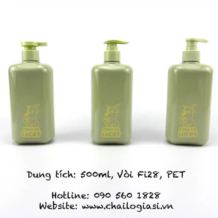 chai pet 500ml đựng dầu gội sữa tắm