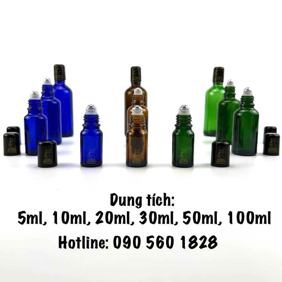 Chai Chiết Tinh Dầu Đầu Bi Lăn 5ml Đến 100ml